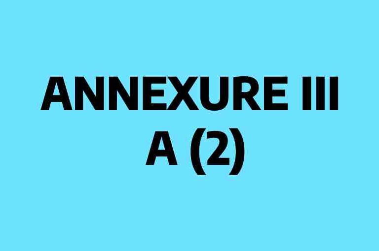Annexure III A2