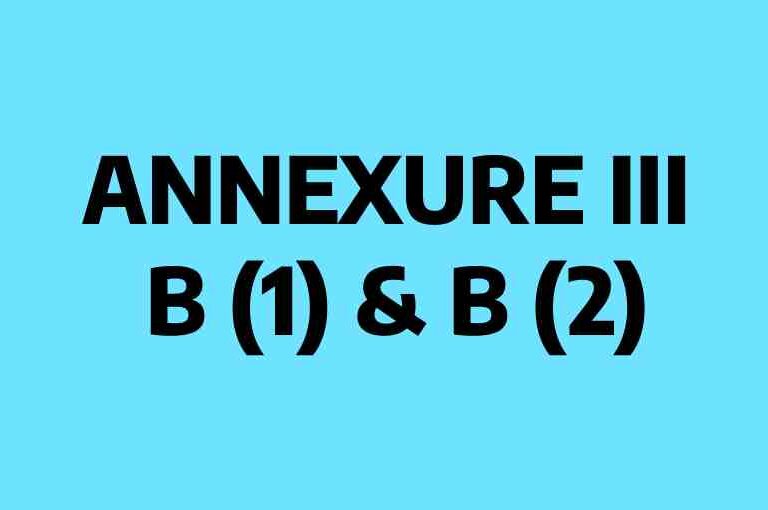 Annexure III b1 b2