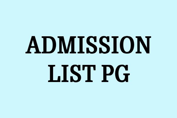 admission list pg